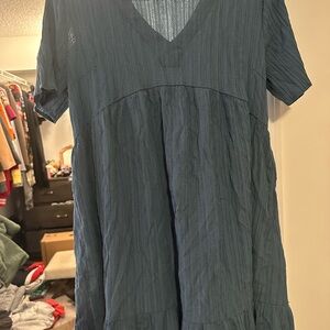 Women's Teal V-Neck Top